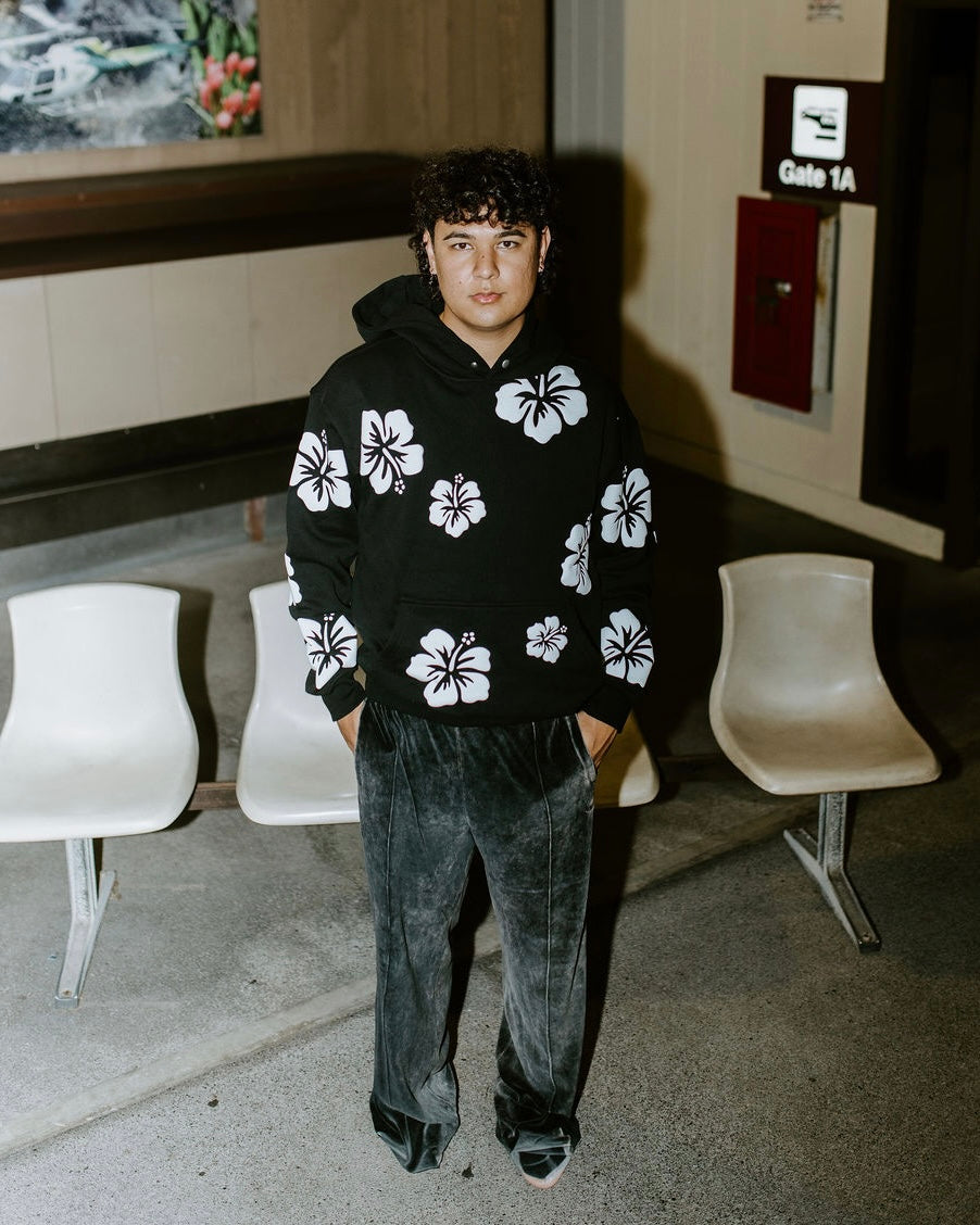 HIBISCUS HOODIE - BLACK