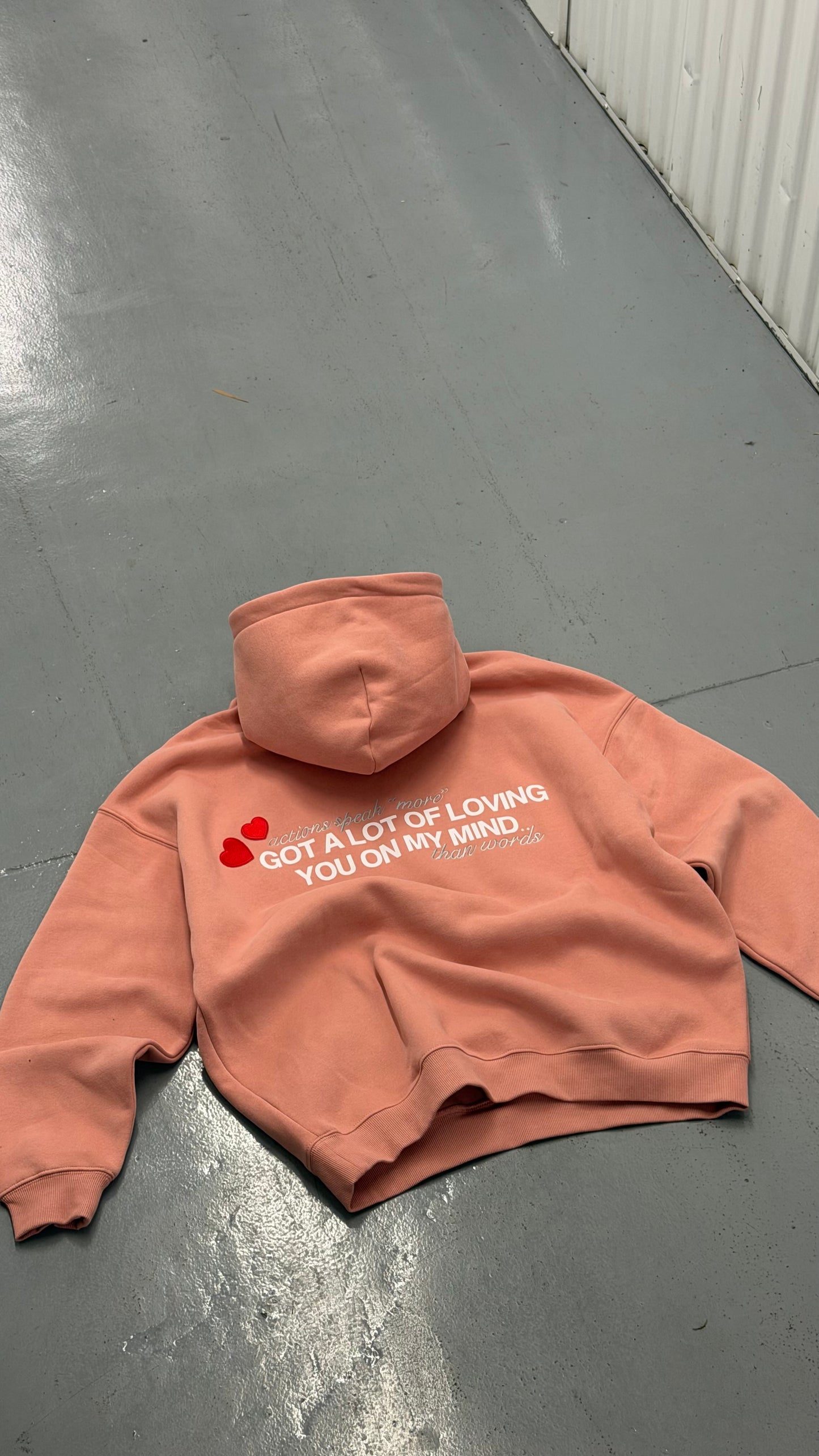 I LOVE YOU “MORE” HOODIE - PINK