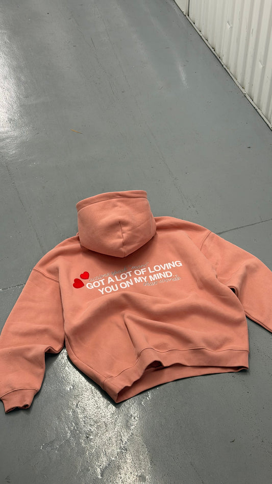 I LOVE YOU “MORE” HOODIE - PINK