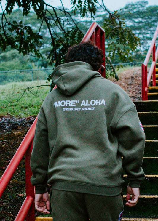 “MORE” ALOHA HOODIE - OLIVE