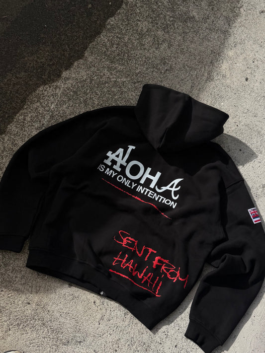 “INTENTIONS” ZIP UP - BLACK