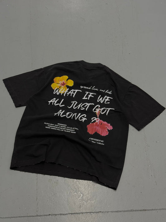 HIBISCUS TEE - WASHED BLACK